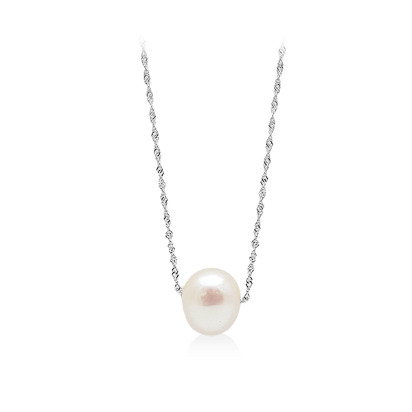 Collar de perlas en oro blanco 14Kt. 45cm  ANTES:  $299.00