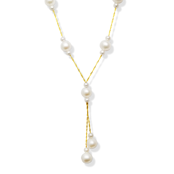 Collar de perlas en oro amarillo 14Kt. 45cm  ANTES:  $375.00