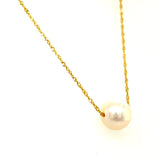 Collar de perla blanca en oro amarillo 14kt. 45cm  ANTES:  $299.00