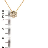 (SOFIA) Collar (flor) con diamantes en oro dos tonos 10kt.