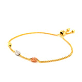 Pulsera ajustable de bebé en oro tres tonos 10kt