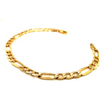 Pulsera (Fígaro Hueca) en oro amarillo 10kt. 20.5cm