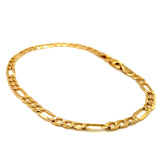 Pulsera (Fígaro Hueca) en oro amarillo 10kt. 21cm