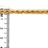 Pulsera tipo cordón en oro amarillo 10kt. 19cm