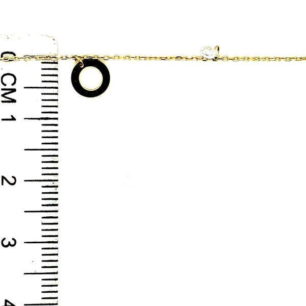 Pulsera (círculos y circones) en oro amarillo 10k. 19cm