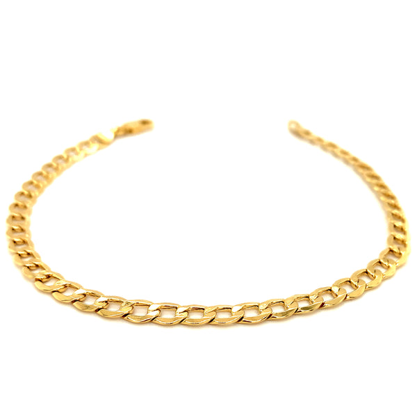 Pulsera gourmet hueca en oro amarillo 10kt. 19.5cm
