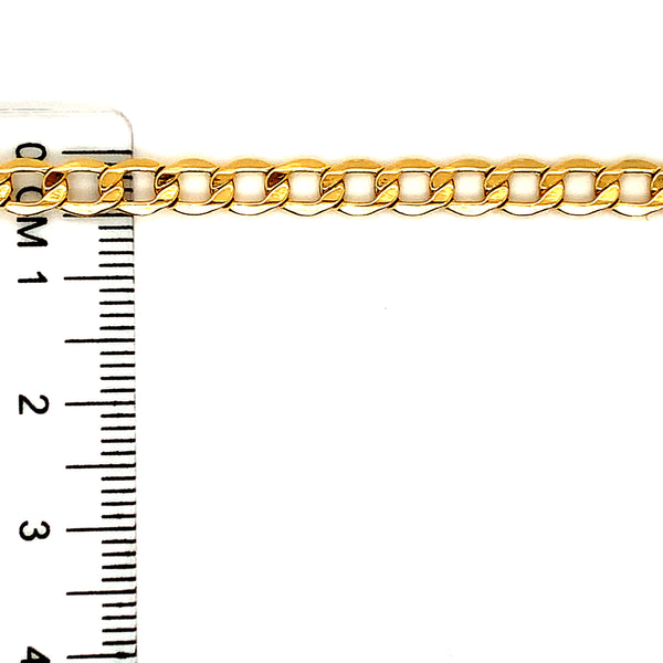 Pulsera gourmet hueca en oro amarillo 10kt. 19.5cm