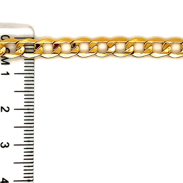 Pulsera gourmet hueca en oro amarillo 10kt. 21cm
