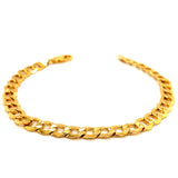 Pulsera gourmet hueca en oro amarillo 10kt. 21cm