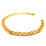 Pulsera gourmet hueca en oro amarillo 10kt. 21cm