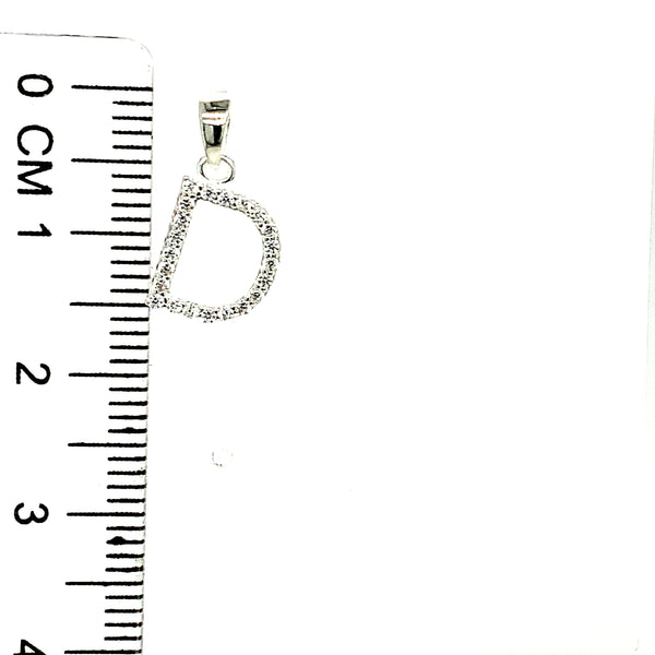Dije de inicial (D) con circones en plata 925