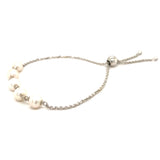 (SWAN) Pulsera ajustable de perlas cultivadas en plata 925