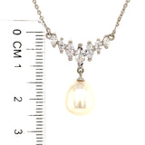 (SWAN) Collar de perlas cultivadas con circones en plata 925. 45cm