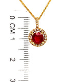 Collar de rubí con diamantes 14kt.