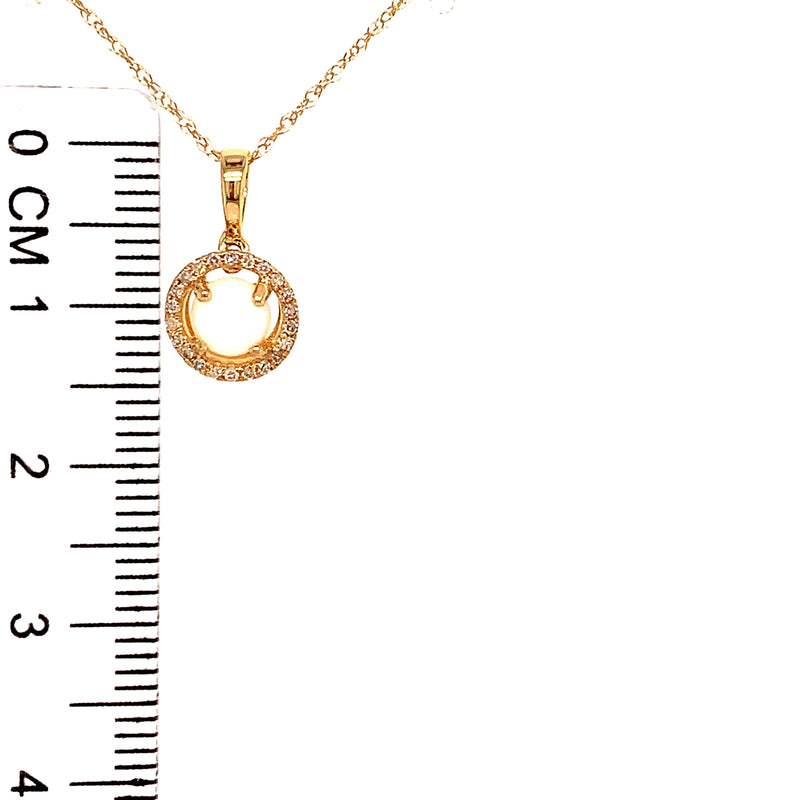Collar de ópalo con diamantes en oro amarillo 14k