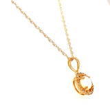 Collar de ópalo con diamantes en oro amarillo 14k