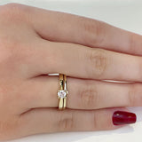 (SOFIA) Set de anillos con diamantes en oro amarillo 10k  ANTES: $849.00