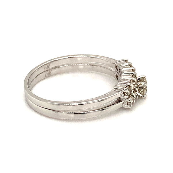 (MIA) Set de anillos con diamantes en oro blanco 18k  ANTES: $1,299.00