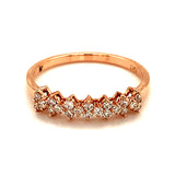 (SOFIA) Anillo con diamantes en oro rosado 10kt