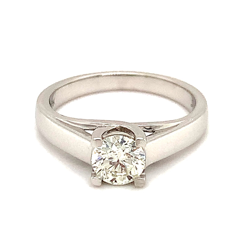 (SOFIA) Anillo con diamante en oro blanco 10kt.