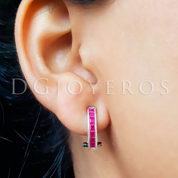 Aretes de rubíes en plata 925