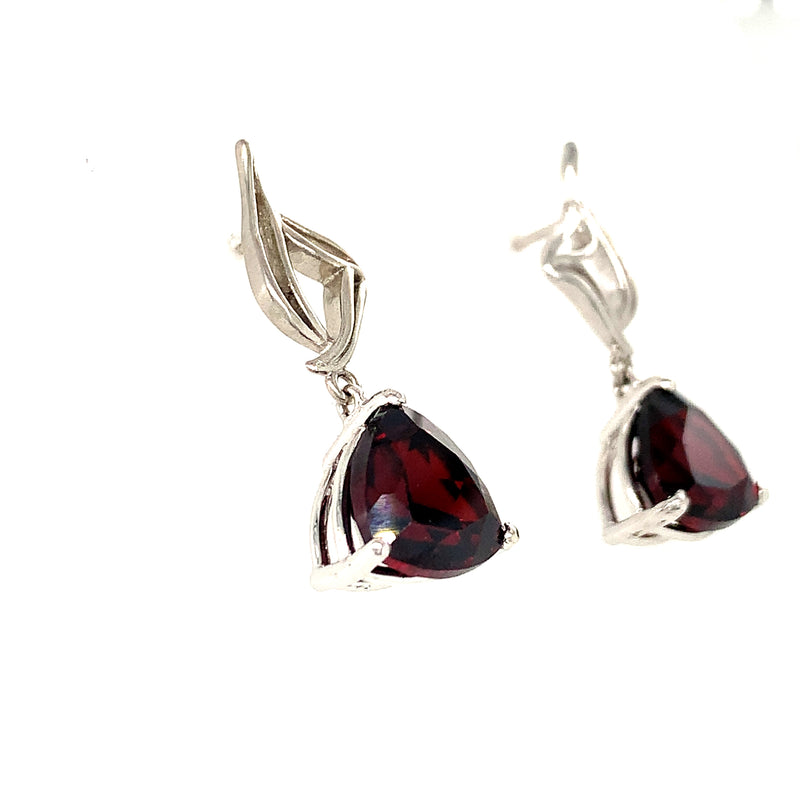 Aretes de granate en plata 925