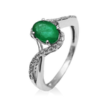 Anillo con esmeralda en plata 925