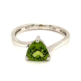 Anillo de cuarzo peridoto en plata 925