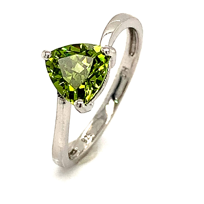 Anillo de cuarzo peridoto en plata 925