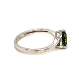 Anillo de cuarzo peridoto en plata 925