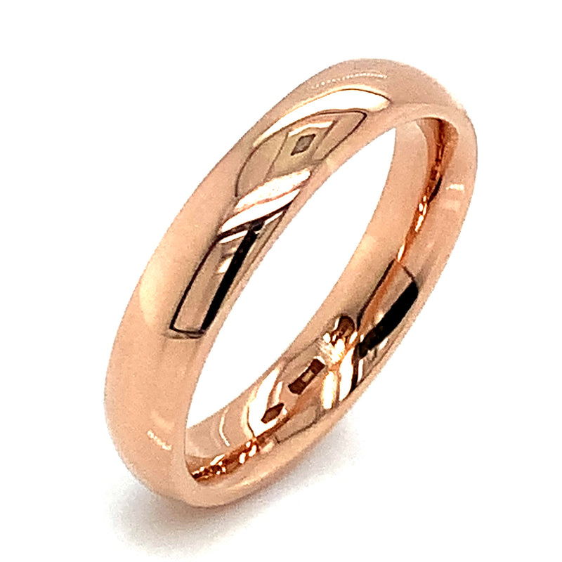 Banda comfort 4mm en oro rosado 18k