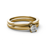 (SOFIA) Set de anillos con diamantes en oro amarillo 10k