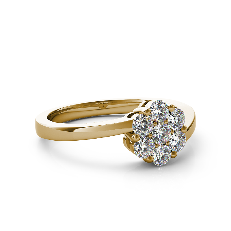 (SOFIA) Anillo (flor) con diamantes en oro amarillo 10k  ANTES: $329.00