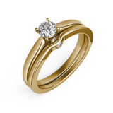 (SOFIA) Set de anillos con diamantes en oro amarillo 10k