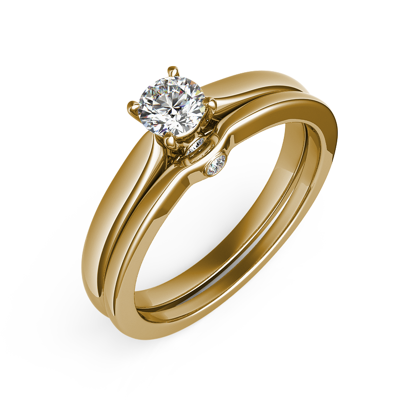 (SOFIA) Set de anillos con diamantes en oro amarillo 10k  ANTES: $849.00